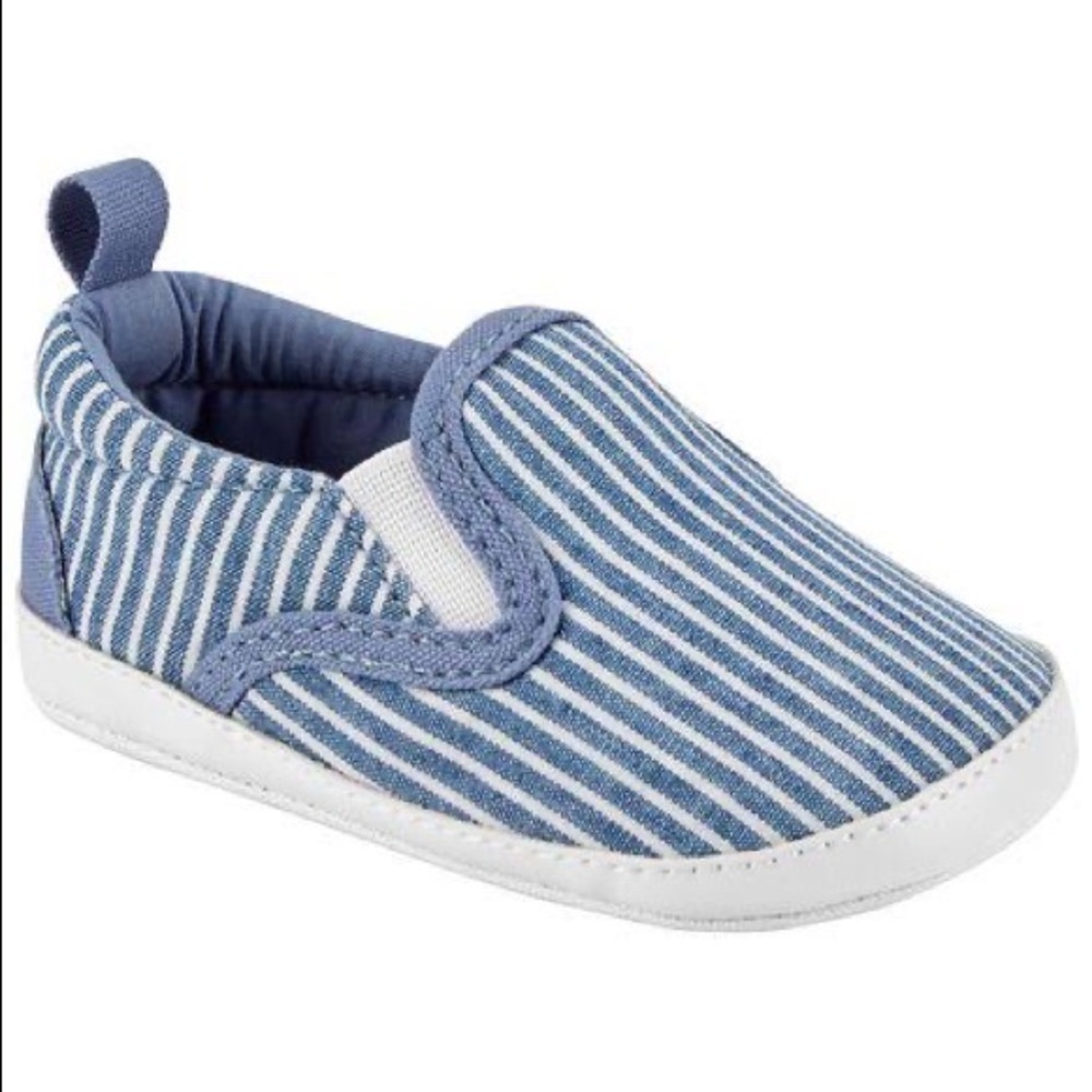 Baby B’gosh Baby Size 3 Month Stripe Chambray Slip-On Baby Shoes
